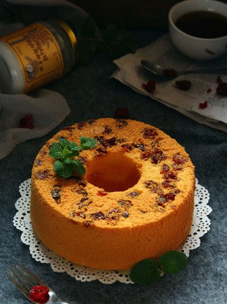 Coconut Oil Cranberry Chiffon Cake