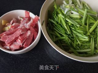 Stir-fried Pork with Garlic Sprouts recipe