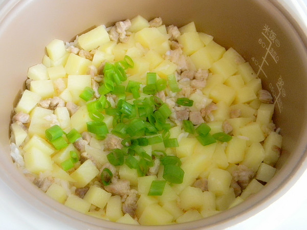 Braised Rice with Potatoes and Pork recipe