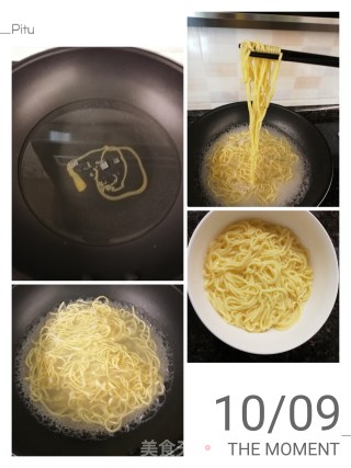 Boiled Handmade Carrot and Egg Noodles recipe