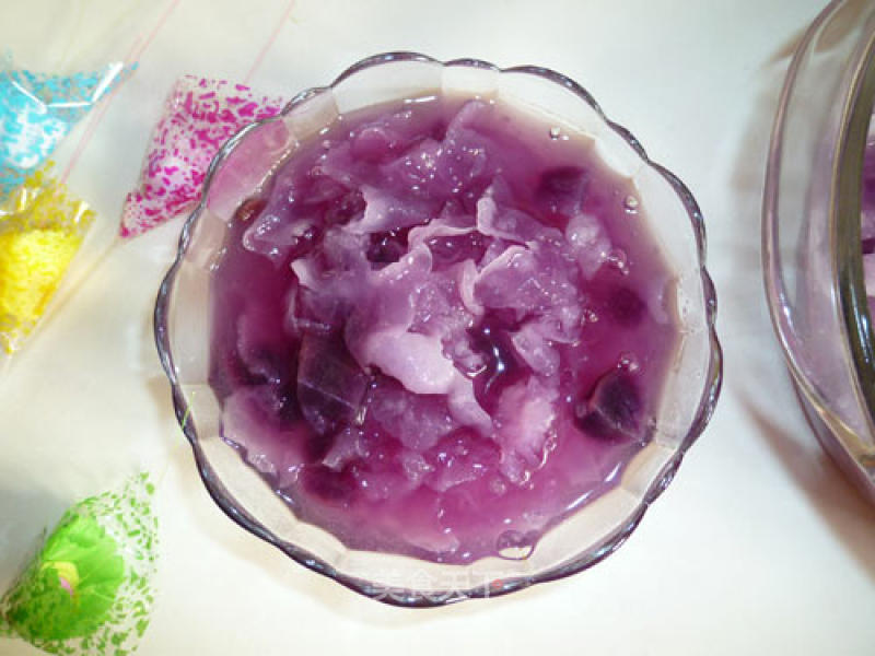 Purple Sweet Potato Tremella Sago Soup recipe