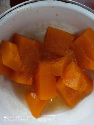Pumpkin Glutinous Rice Pink Bean Cake recipe