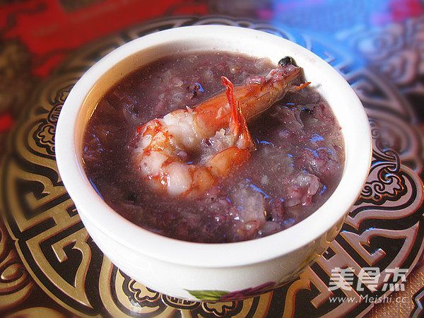 Shrimp, Brown Rice and Black Rice Congee recipe