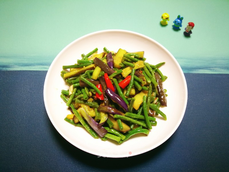 Stir-fried Cowpeas with Eggplant recipe