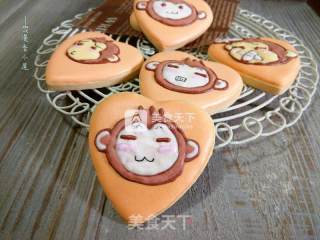 Cute Monkey Frosting Cookies recipe