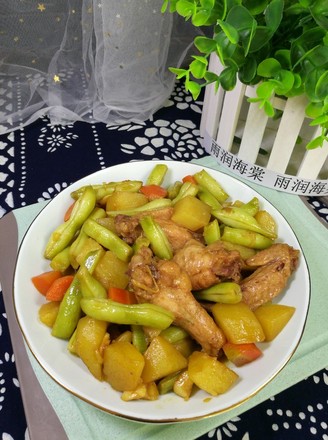 Stewed Chicken Wings with Potatoes and Beans recipe