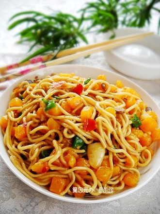 Garlic Sweet Potato Braised Noodles recipe