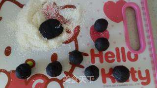 Black Rice Bean Paste Coconut Cake recipe