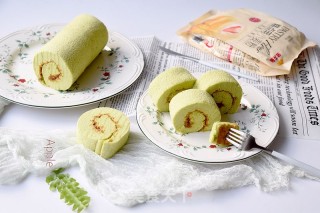 Spinach Pork Floss Cake Roll recipe