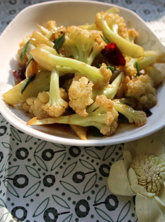 Dry Stir-fried Organic Cauliflower recipe