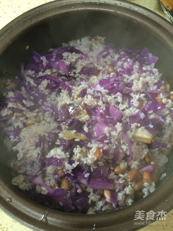 Braised Rice with Purple Cabbage recipe