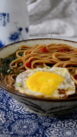 Fried Egg Sour Noodle Soup recipe