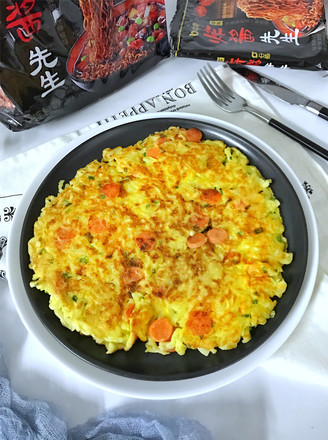 #中卓炸酱面# Instant Noodles with Ham and Baked Egg recipe