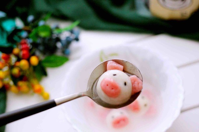 Pink and Tender Pig Glutinous Rice Balls recipe