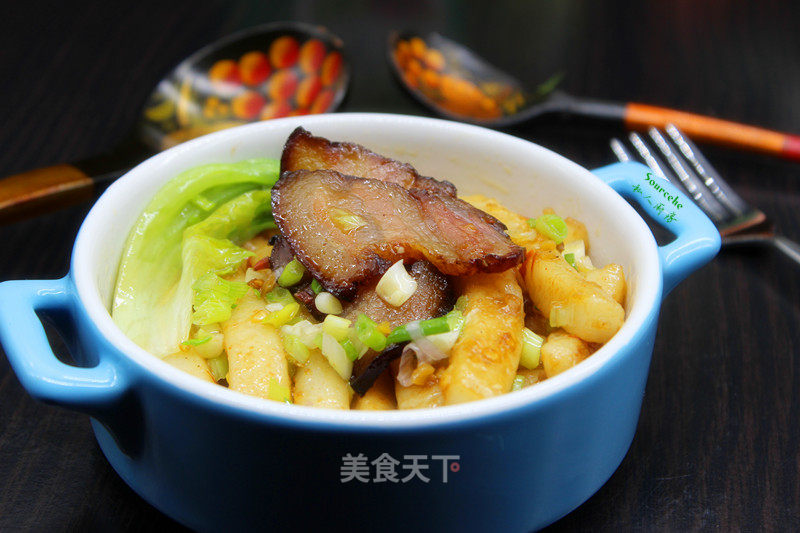 Stir-fried Rice Cake with Bacon recipe