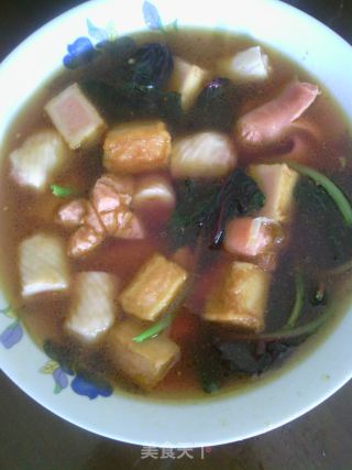 Red Soup-amaranth Fish Tofu Soup recipe