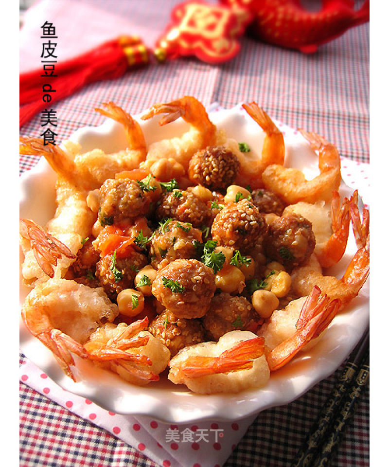 Tuan Tuan Yuan Yuan--golden Shrimp and Meatballs in Tomato Sauce (golden Phoenix Opera Dragon Ball) recipe