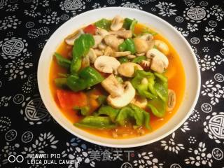 Kuaishou Vegetable: Stir-fried Mushrooms with Wrinkled Peppers recipe