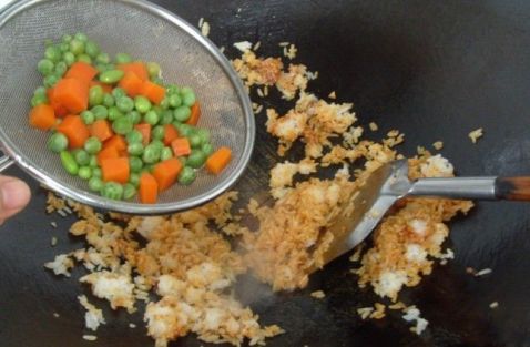 Fried Rice with Shrimp Head and Green Beans recipe