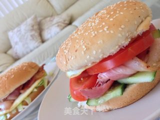 Bacon Burger-small and Fresh Breakfast recipe