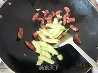 Sausage and Pleurotus Eryngii recipe