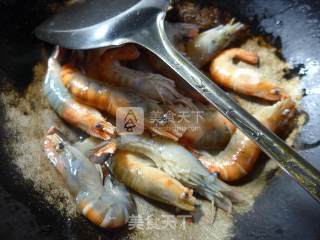 Stir-fried Large Head Shrimp with Plum Dried Vegetables and Rice White recipe