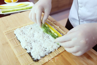 Simple Sushi Rolls with Wasabi Dip recipe