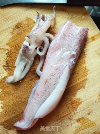 Fresh Squid Mixed with Silver Buds recipe