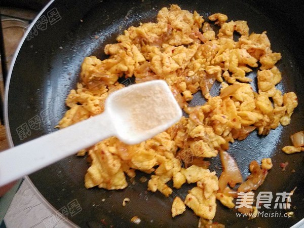 Scrambled Eggs with Kimchi recipe