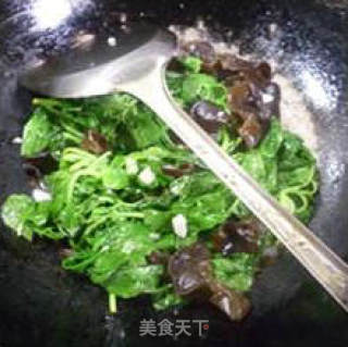 Stir-fried White Rice Amaranth with Black Fungus recipe