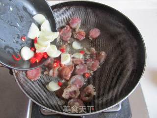 Fried Sausages with Pickled Vegetables, Broad Beans and Rice recipe