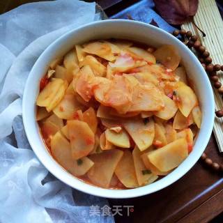 Potato Chips in Tomato Sauce recipe
