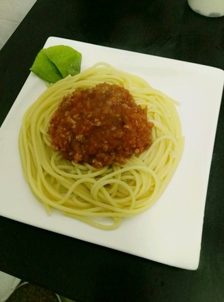 Spaghetti with Tomato Meat Sauce recipe