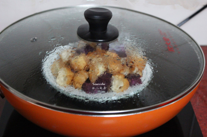 Purple Sweet Potato Steamed Fritters recipe