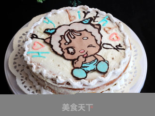 Meng Meng Da Lamb Chocolate Transfer Birthday Cake recipe