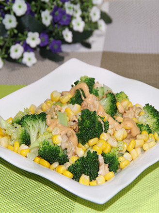 Walnut Corn Broccoli Salad recipe