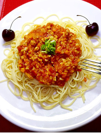 Spaghetti with Tomato Meat Sauce recipe