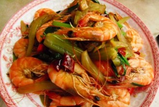 Stir-fried Shrimp with Celery recipe