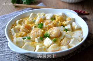 Salted Egg Yolk Braised Shrimp Tofu recipe