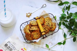 Black Sesame Brown Sugar Oatmeal Cookies recipe