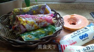 Korean Style Colorful Vegetable Burrito recipe