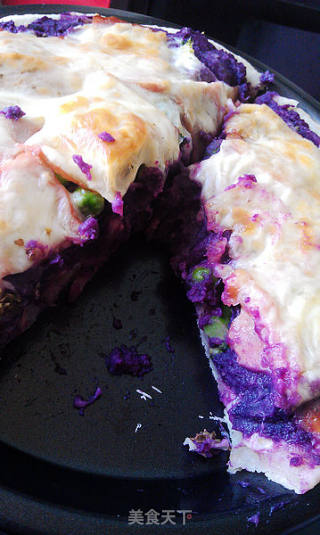 Purple Sweet Potato Okara Bacon Pizza recipe