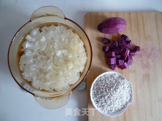 Purple Sweet Potato Tremella Sago Soup recipe