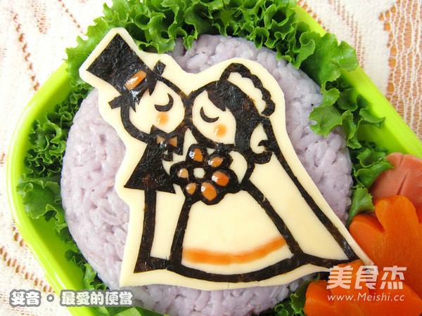 Romantic Wedding Nori Cut Bento recipe