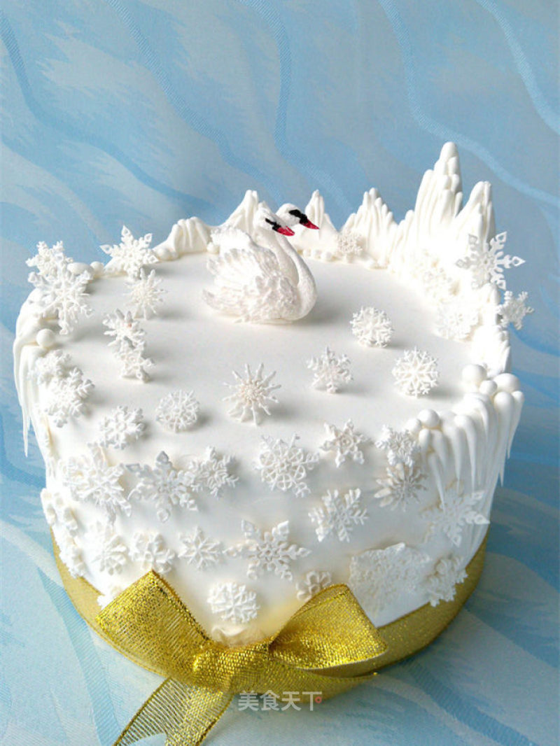 #柏翠大赛#swan Lake Fondant Cake recipe