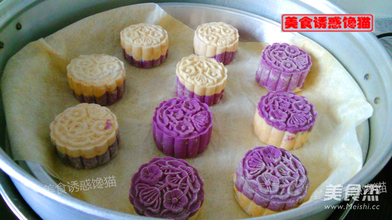 Two-color Purple Sweet Potato Glutinous Rice Cake recipe