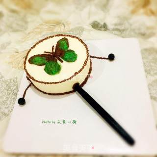 #柏翠大赛#cream Frosting Hand-painted Mousse Cake [rattle] recipe