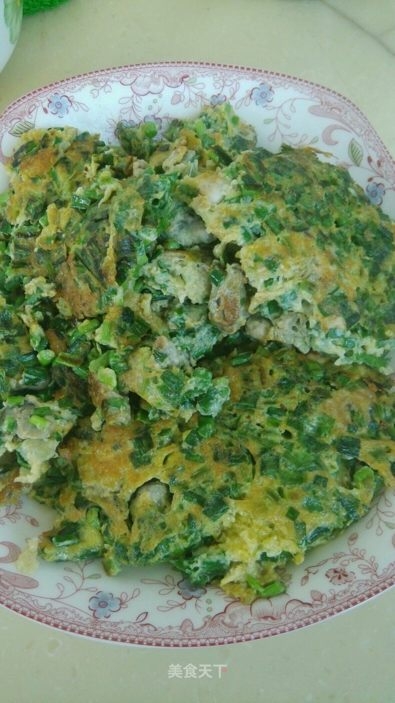 Oyster Leek Egg Pancake recipe