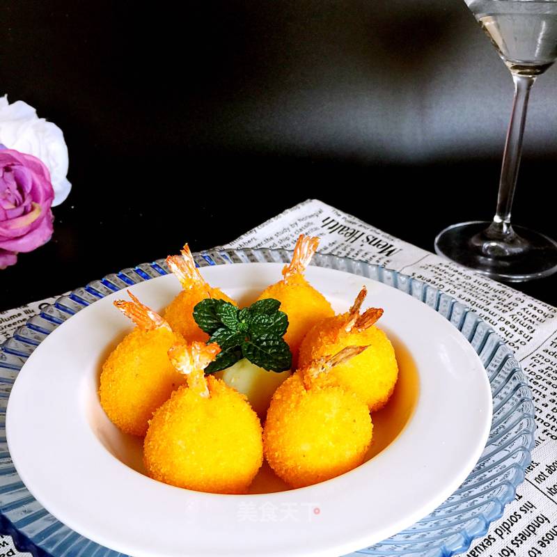 Shrimp Balls with Mashed Potatoes and Cheese recipe