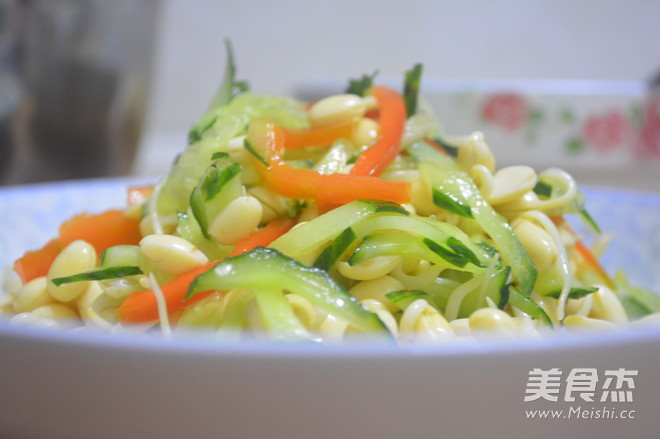 Cucumber Mixed with Soybean Sprouts recipe